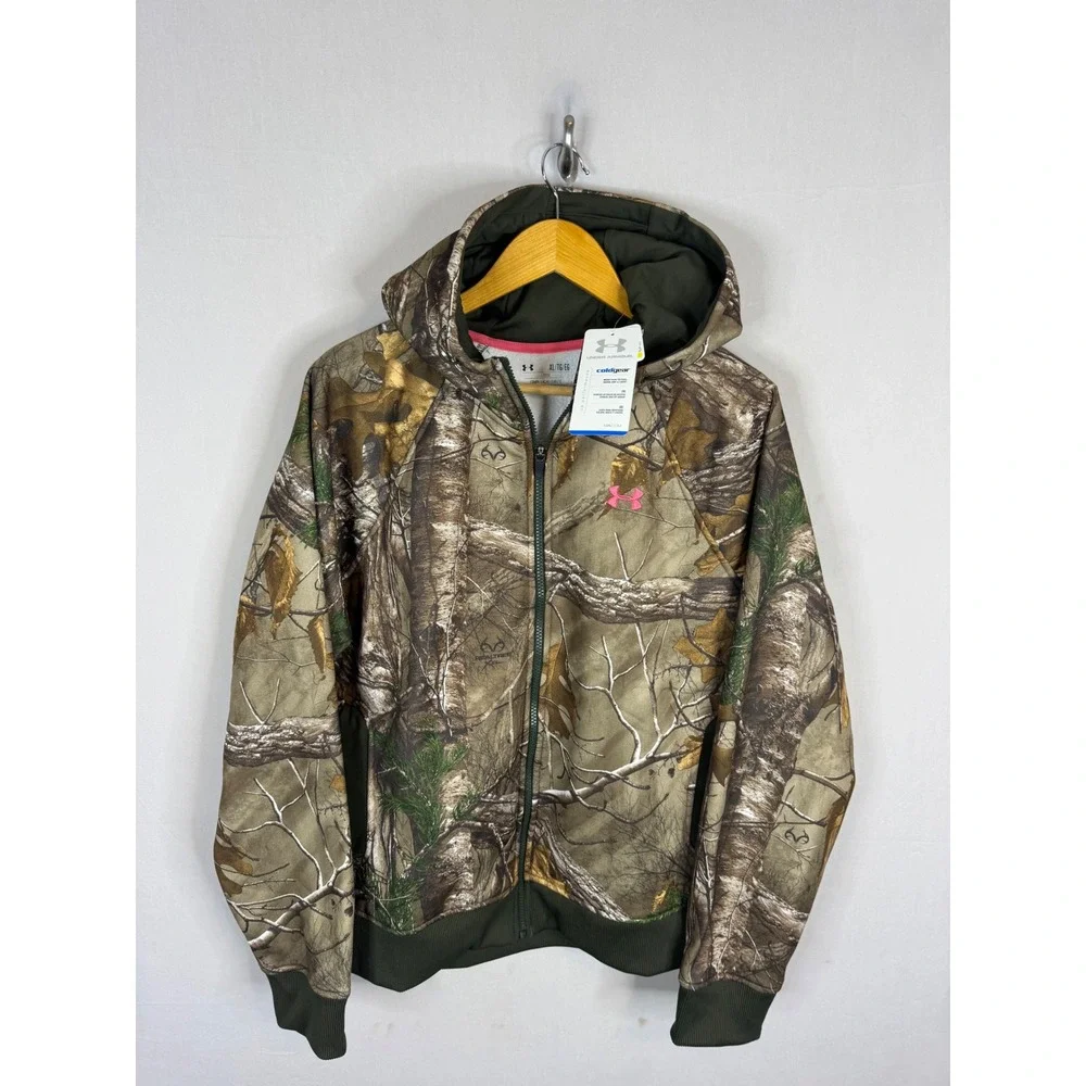 Under Armour Womens ColdGear Realtree Xtra Camo Full Zip Hoodie XL New